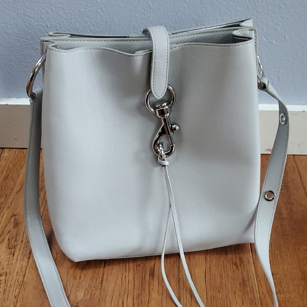 Rebecca Minkoff Megan Elegant Gray Leather Shoulder Bag